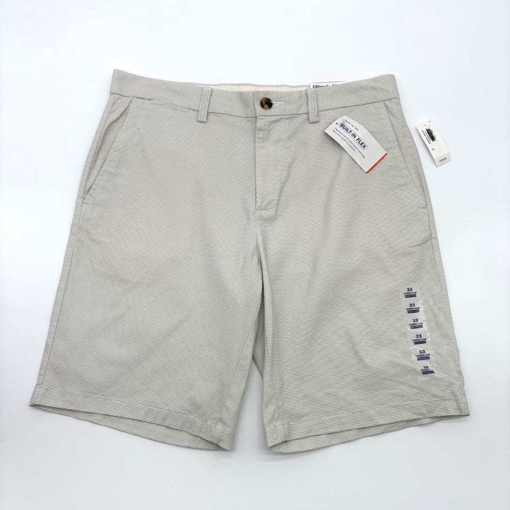 Old Navy Ultimate Slim Flex Chino Shorts Adult Size 33 Built-in Flex Earl Grey